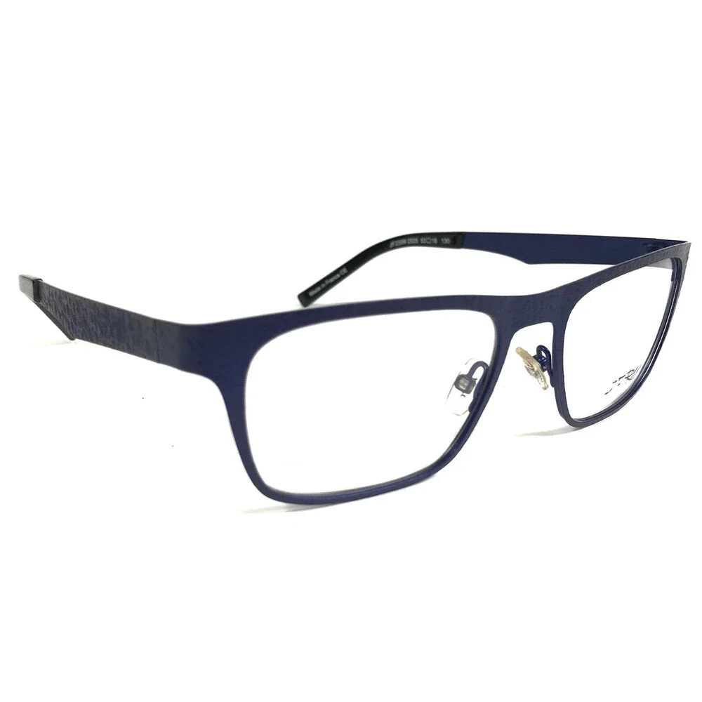 J.F. Rey Eyeglasses Frames JF2599 2525 Denim Blue Ribbed Textured 53-18-130